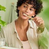 Brushing teeth with Weleda Ratanhia Toothpaste