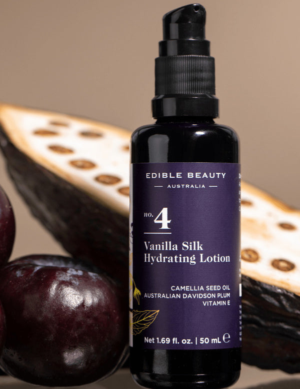 Edible Beauty Vanilla Silk Hydrating Lotion with native plums