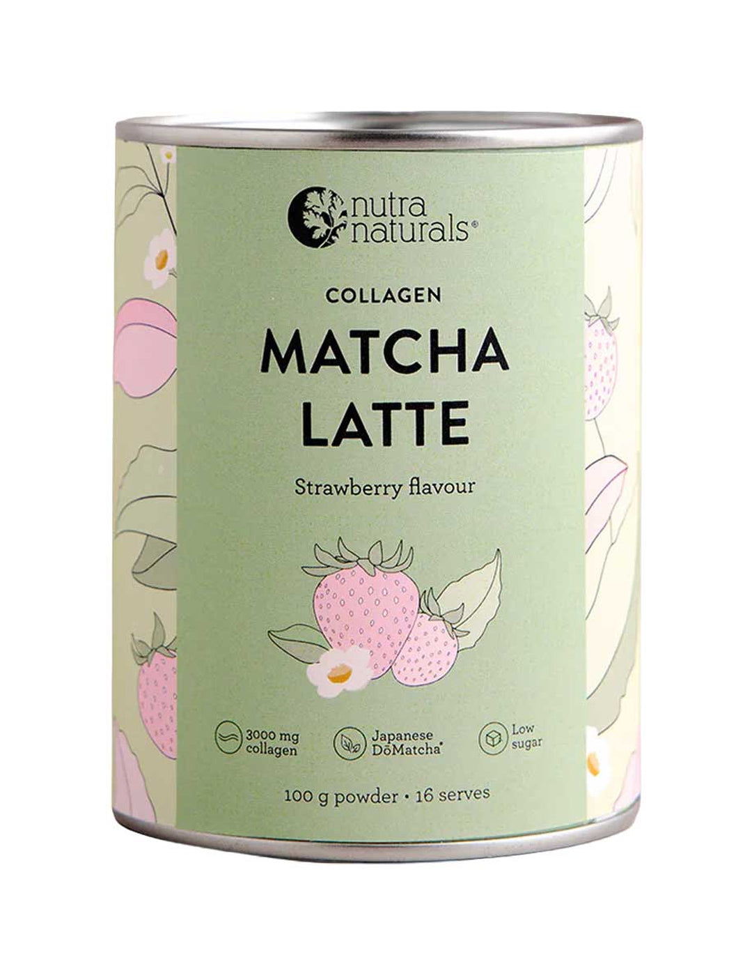 Nutra Naturals Collagen Strawberry Matcha Latte 100g