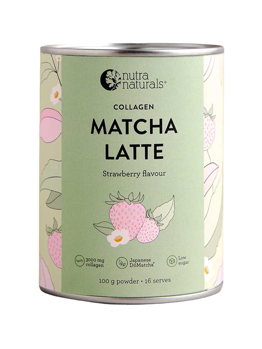 Nutra Naturals Collagen Strawberry Matcha Latte 100g