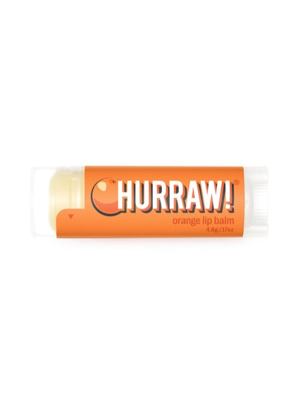 Overhead view of Hurraw! Organic Lip Balm - Orange 4.8g