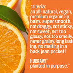 Product standards and certifications for Hurraw! Organic Lip Balm - Orange 4.8g