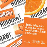 Product and flavour details for Hurraw! Organic Lip Balm - Orange 4.8g