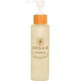 The Orgaid Cleansing Oil Ultra Deep Cleanse 120ml comes in a frosted pump bottle with a wooden-look cap and white pump, ideal for your skincare routine, displayed against a plain white background.