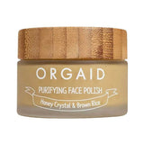 Orgaid Purifying Face Polish Honey Crystal and Brown Rice 56g jar on a white background