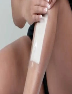 Parissa Legs and Body Wax Strip applied to the leg
