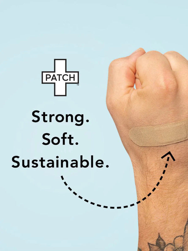 PATCH natural bamboo bandage worn on a hand