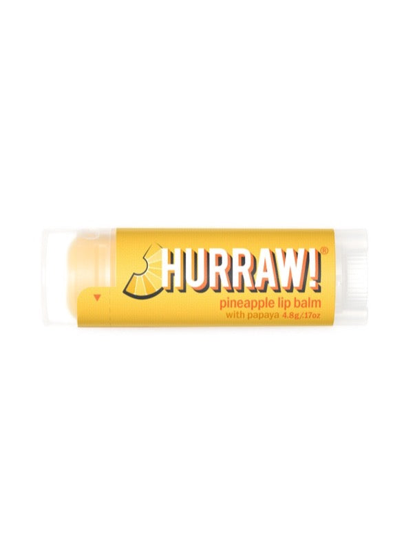 Overhead view of Hurraw! Organic Lip Balm - Pineapple 4.8g