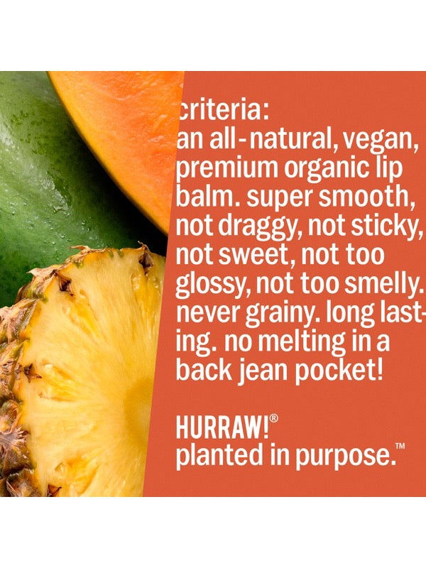 Product standards and certifications for Hurraw! Organic Lip Balm - Pineapple 4.8g
