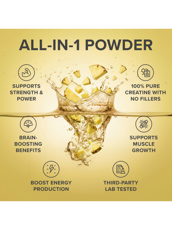 All in one powder panel for Tropeaka Creatine Monohydrate Pineapple