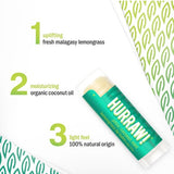 Ingredients and product information for Hurraw! Pitta Lip Balm Coconut Mint & Lemongrass 4.8g