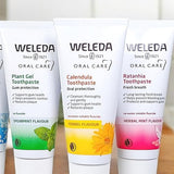 Weleda natural toothpaste range including Ratanhia Toothpaste