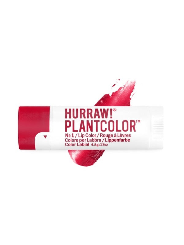 Overhead view of Hurraw! Rouge à Lèvres Plantcolor No 1 4.8g