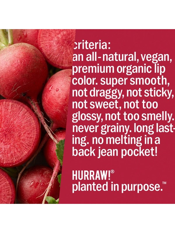 Product standards and certifications for Hurraw! Rouge à Lèvres Plantcolor No 1 4.8g
