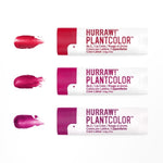 Product tubes and colour swatches for Hurraw! Rouge à Lèvres Plantcolour No 2 4.8g