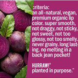 Product standards and certifications for Hurraw! Rouge à Lèvres Plantcolor No 3 4.8g