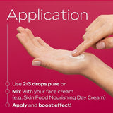 How to apply Weleda Pore Refining Vitamin C Serum Booster Drops directly or mixed with face cream