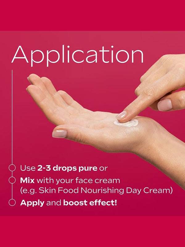 How to apply Weleda Pore Refining Vitamin C Serum Booster Drops directly or mixed with face cream