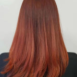 Radico Organic Hair Colour – Auburn Red long straight hair result, SKU R-AROHC