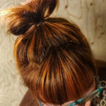 Radico Organic Hair Colour – Copper Brown salon bun result, SKU R-CBOHC