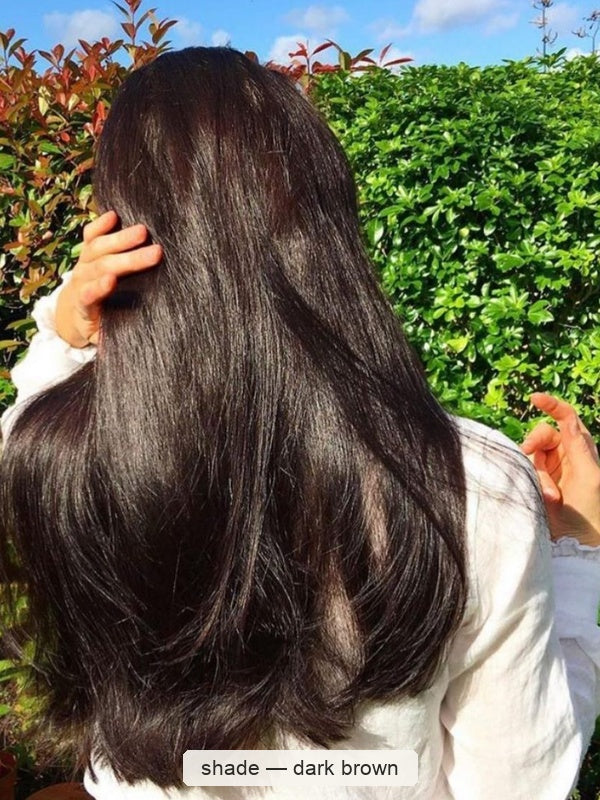 Radico Organic Hair Colour – Dark Brown long outdoor result, SKU R-DBOHC
