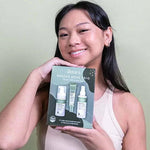 Botani Rescue Acne Trio Pack — model holding acne trio pack