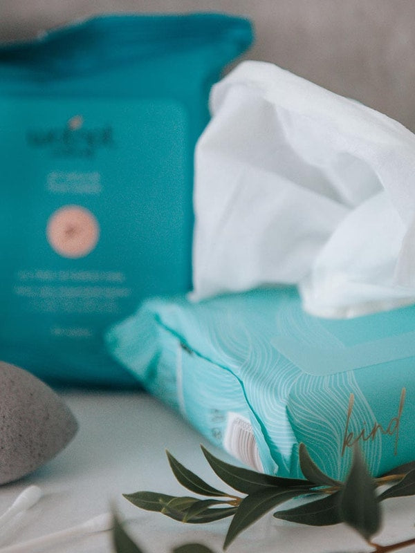 Wotnot Sensitive Skin Face Wipes styled with a wipe ready to use