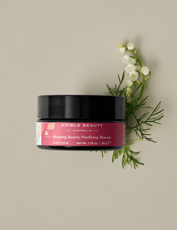 Edible Beauty Sleeping Beauty Purifying Mousse with flowers