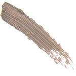 A single brushstroke of 100% Pure Green Tea Fibre Brow Builder 4.5g in light brown or taupe on a white background. The smooth gel texture shows visible brush lines.