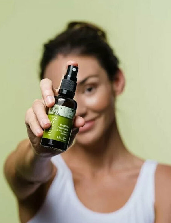 Botani Soothing Facial Mist 50ml — model holding soothing facial mist