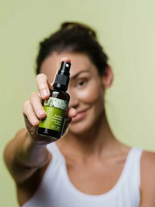 Botani Soothing Facial Mist 50ml — model holding soothing facial mist
