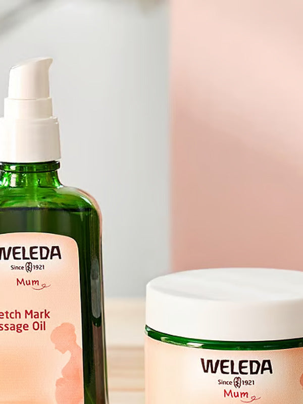 Weleda Stretch Mark Massage Oil with Stretch Mark Body Butter.