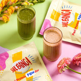 She BANG! Vanilla Peri Protein POWder styled with green smoothie ingredients
