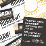 Product and flavour details for Hurraw! Sun Lip Balm SPF15 4.8g
