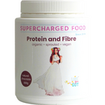 Supercharged Food Love Your Gut Organic Chocolate Protein and Fibre Powder 500g — front pack shot on white