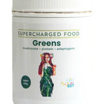 Supercharged Food Love Your Gut Greens powder 200g tub on a white background