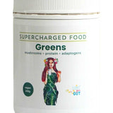 Supercharged Food Love Your Gut Greens powder 200g tub on a white background