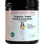 Supercharged Food Curcumin and Black Pepper 90 capsule tub on a white background