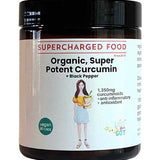 Supercharged Food Curcumin and Black Pepper 90 capsule tub on a white background