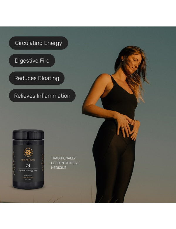 Woman with SuperFeast QI digestive and energy benefits