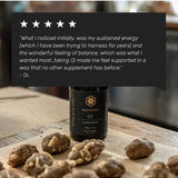 SuperFeast QI jar with customer testimonial
