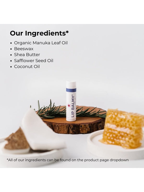 Sven's Island Lip Balmy styled with manuka, beeswax and botanical ingredients