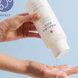 Sven's Island Manuka Kiss Gentle Barrier Body Wash being dispensed into a hand