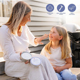 Mother and daughter applying Sven's Island Miracle Manuka Daily Defence Cream outdoors, with Love Your Skin, New Zealand Made and 100% Natural callouts.