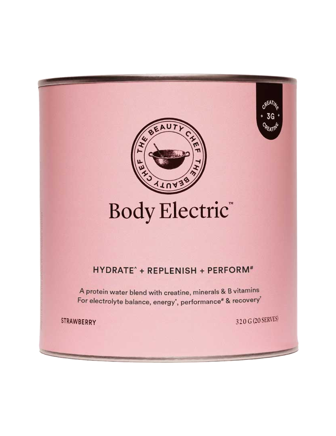 The Beauty Chef Body Electric Strawberry 320g front on white