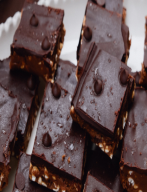 Chocolate protein energy bars made with The Beauty Chef Body Wellness Chocolate