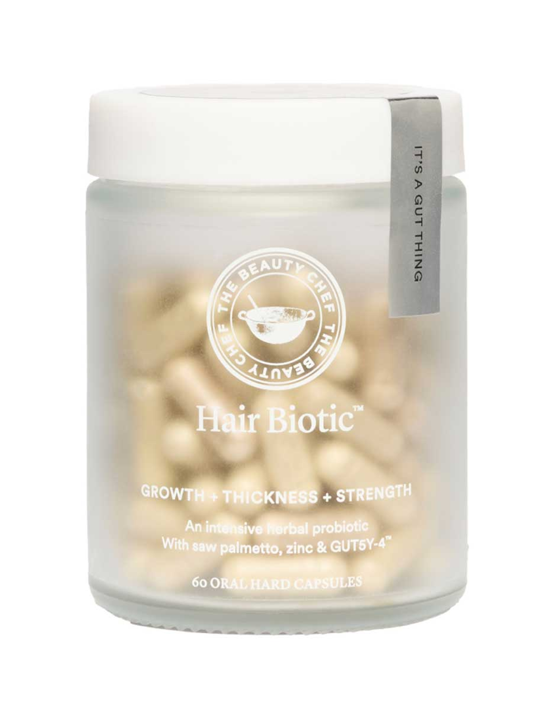 The Beauty Chef Hair Biotic™ 60 caps jar on a white background.