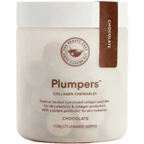 The Beauty Chef Plumpers Chocolate 75 Tablets jar on a white background.