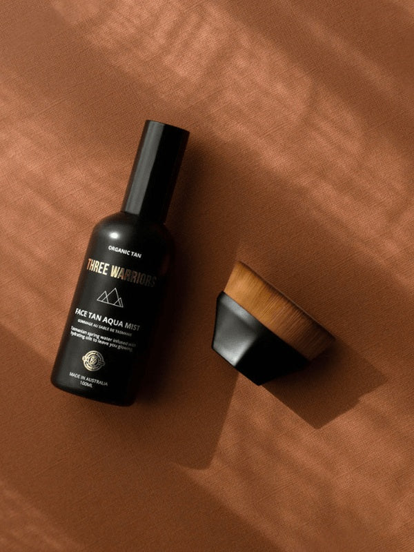 Beauty Buff Brush styled with Face Tan Aqua Mist
