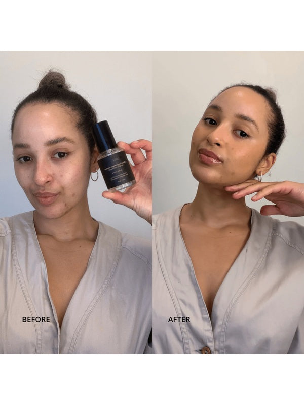 Face Tan Serum before and after result with product